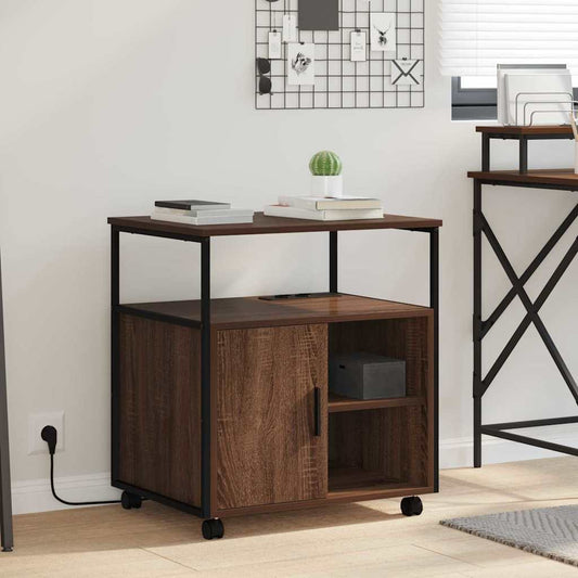 Büroschrank mit Lademöglichkeit Braune Eiche 61 x 46 x 67 cm