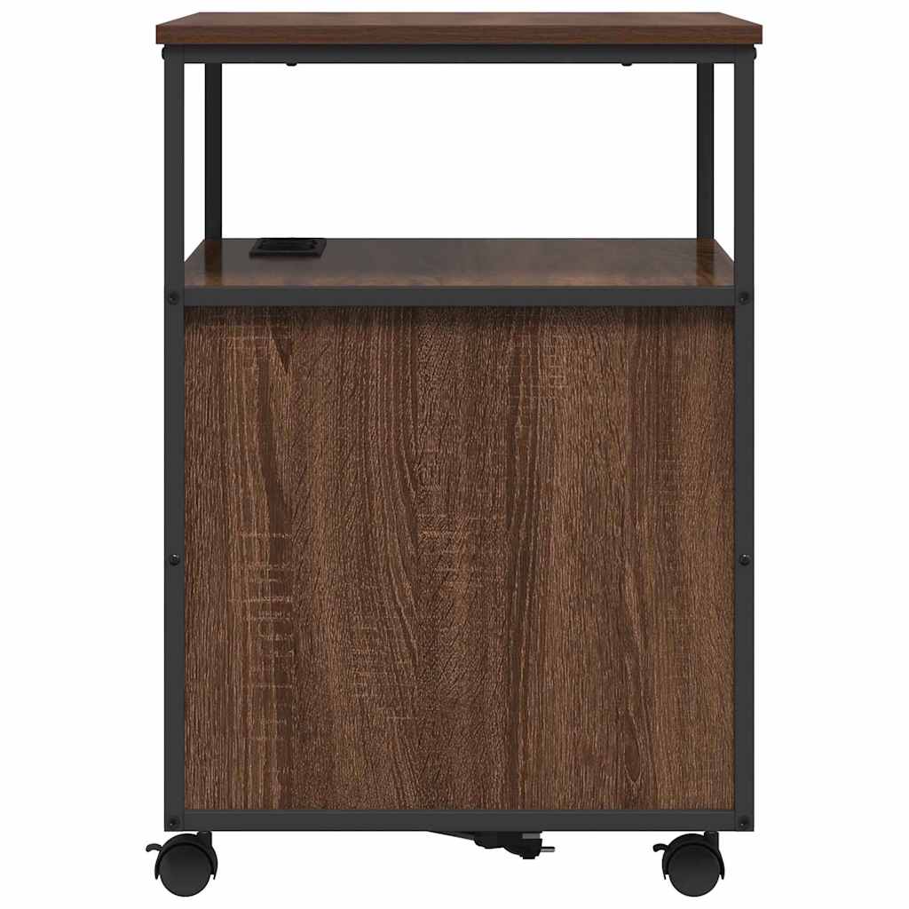 Büroschrank mit Rad Braune Eiche 61 x 46 x 67 cm Holzwerkstoff