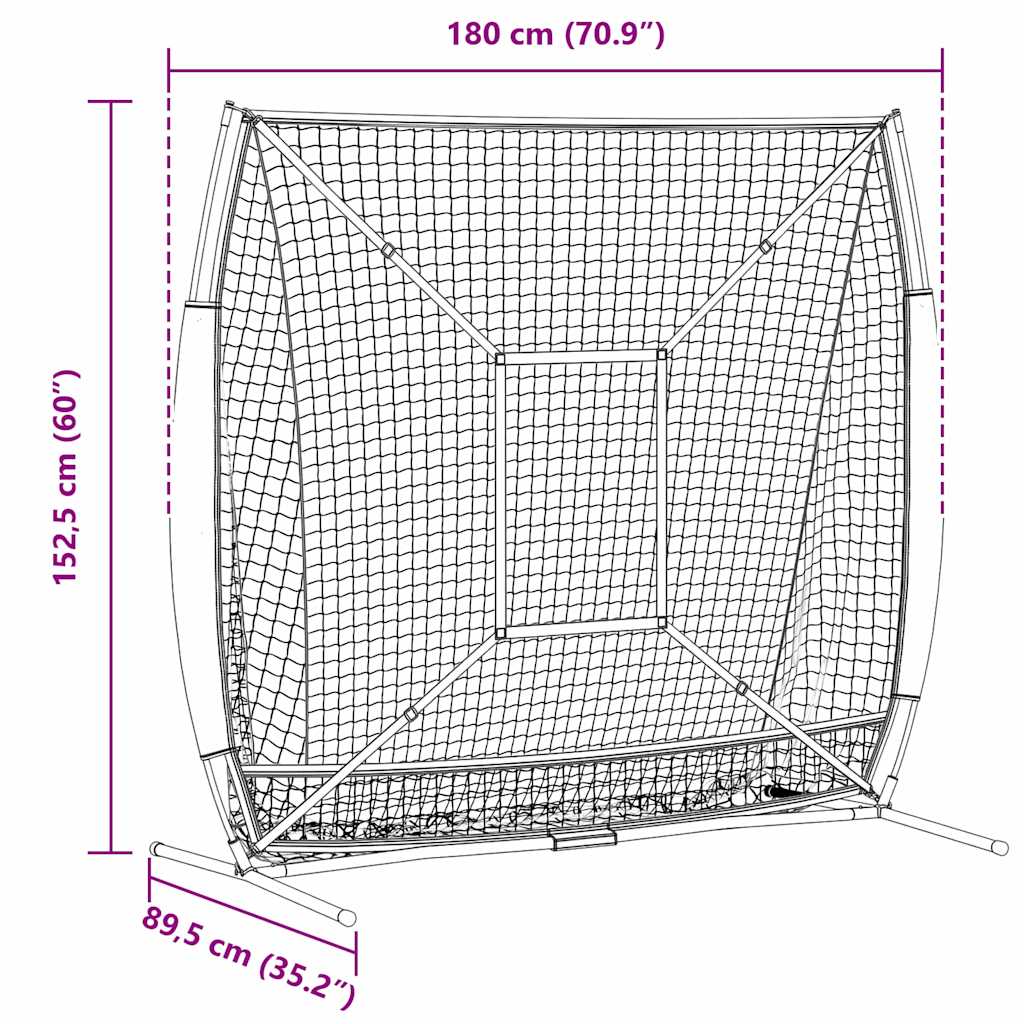 Baseball-Übungsnetz 180 x 89,5 x 152,5 cm