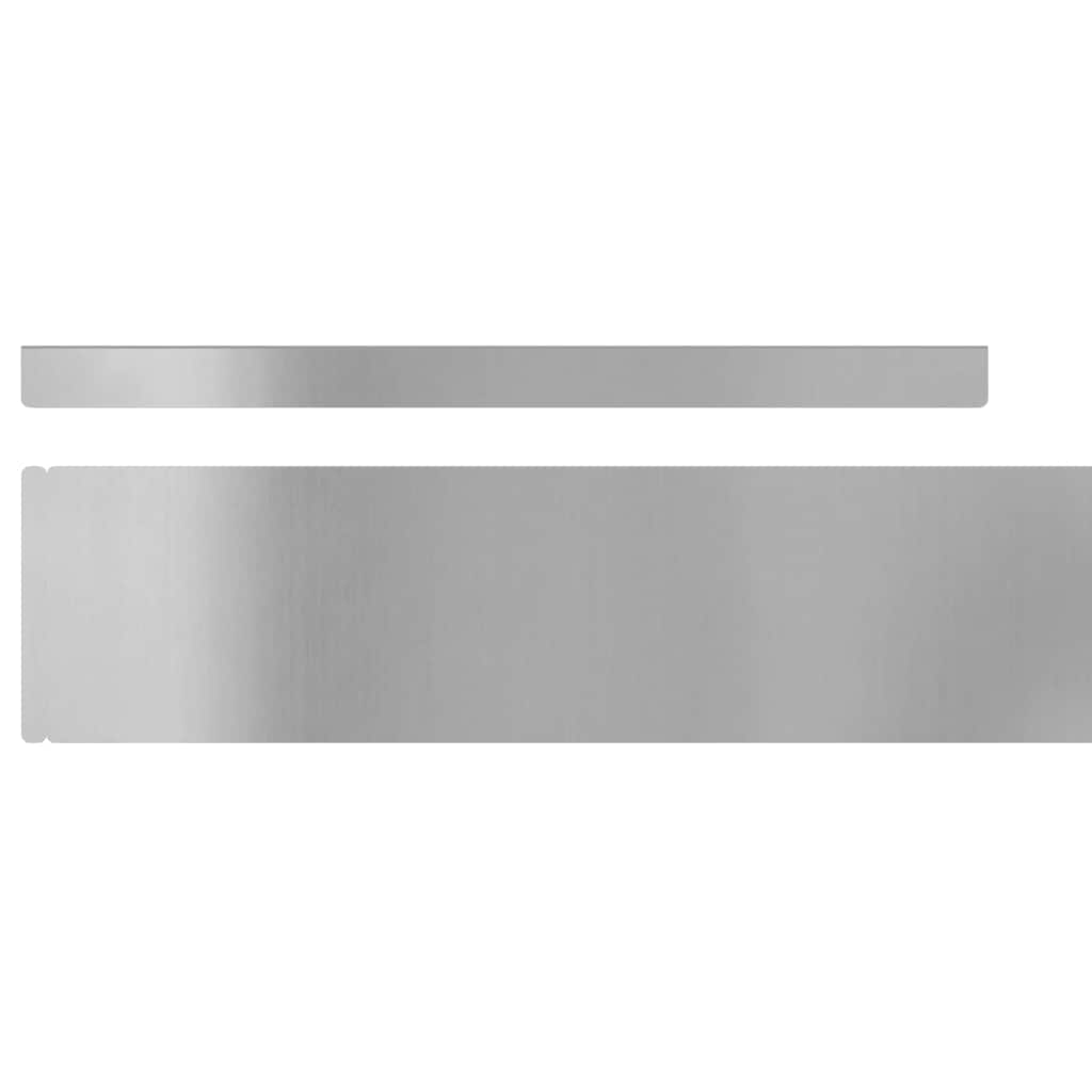 Raseneinfassung 450 x 10 cm Verzinkter Stahl Silber