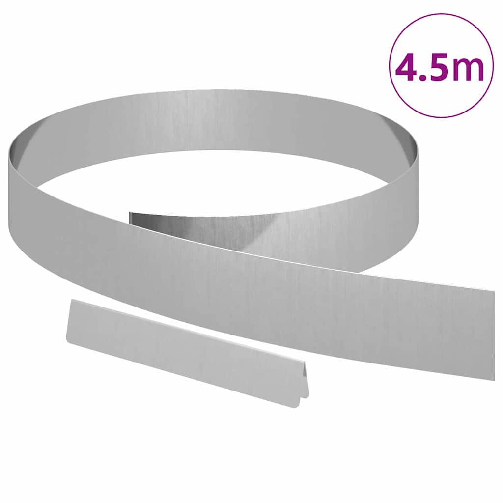 Raseneinfassung 450 x 10 cm Verzinkter Stahl Silber