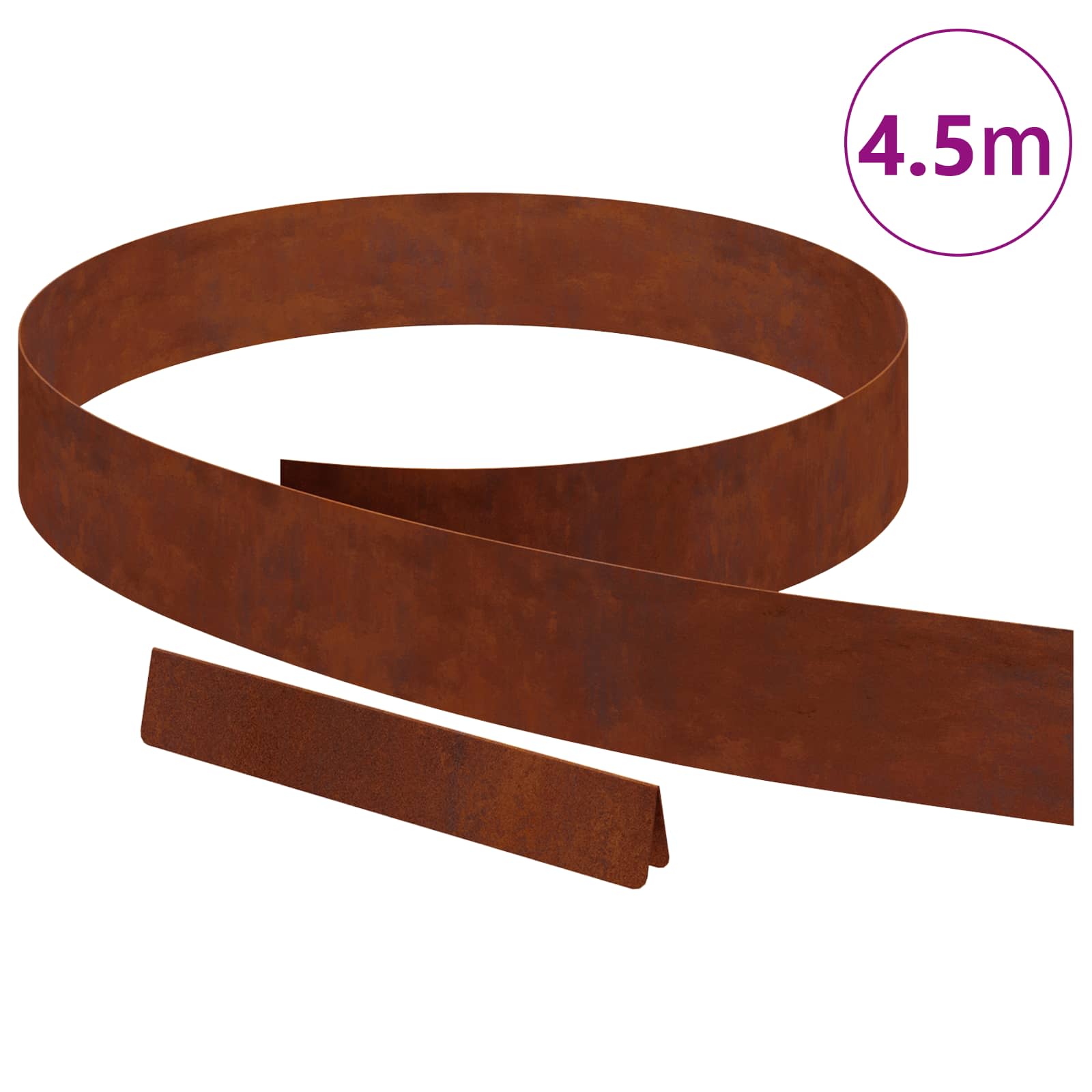 Raseneinfassung 450 x 10 cm Wetterfeststahl Rostig