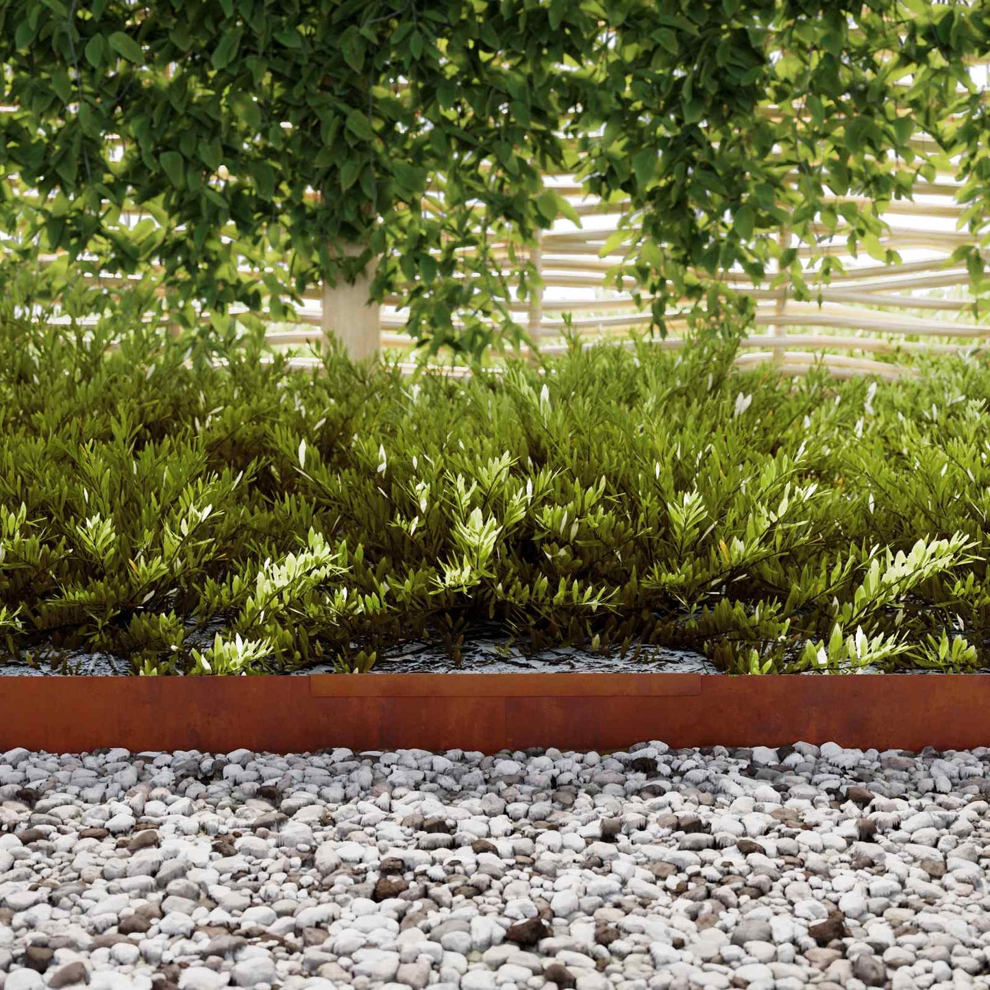 Raseneinfassung 4 stk. 450 x 10 cm Wetterfeststahl Rostig
