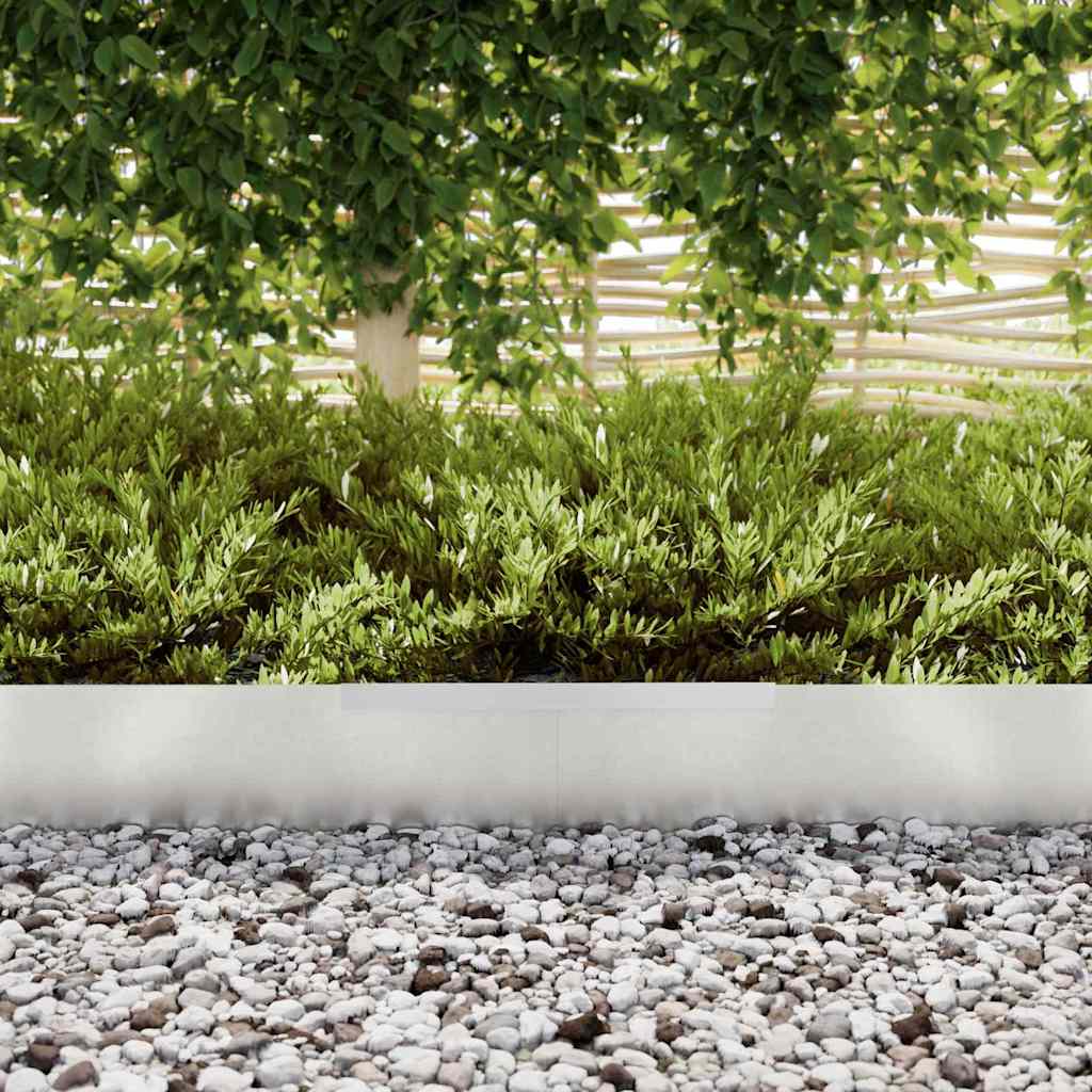 Raseneinfassung 450 x 15 cm Edelstahl Silber