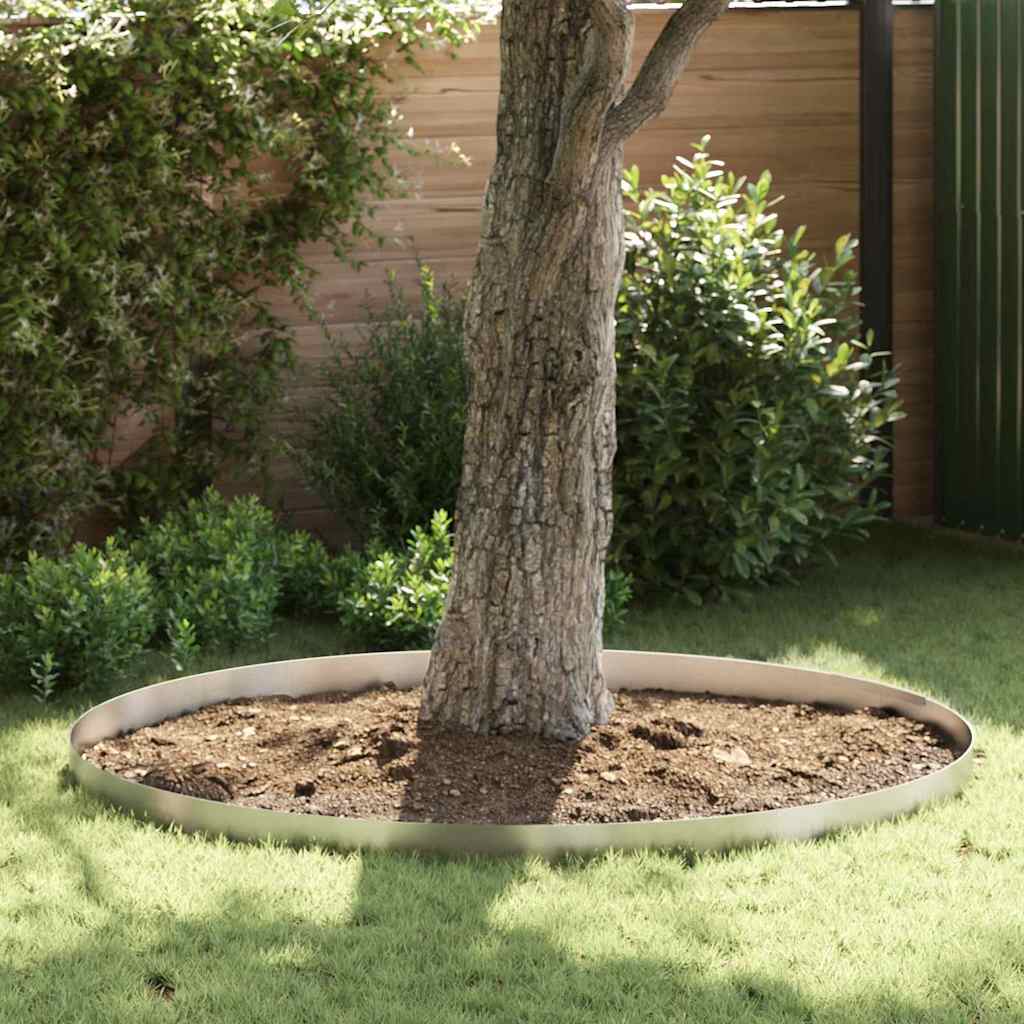 Raseneinfassung 450 x 15 cm Edelstahl Silber