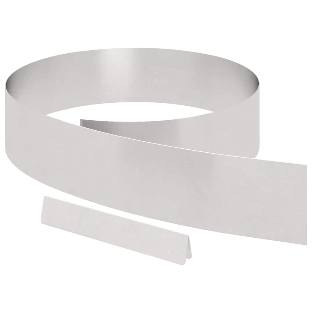 Raseneinfassung 450 x 15 cm Edelstahl Silber