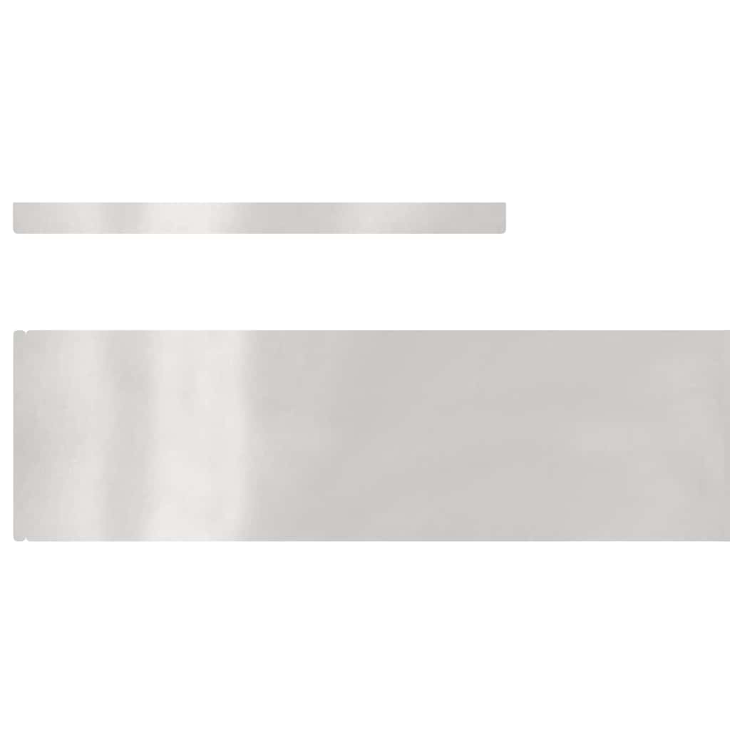 Raseneinfassung 450 x 15 cm Edelstahl Silber