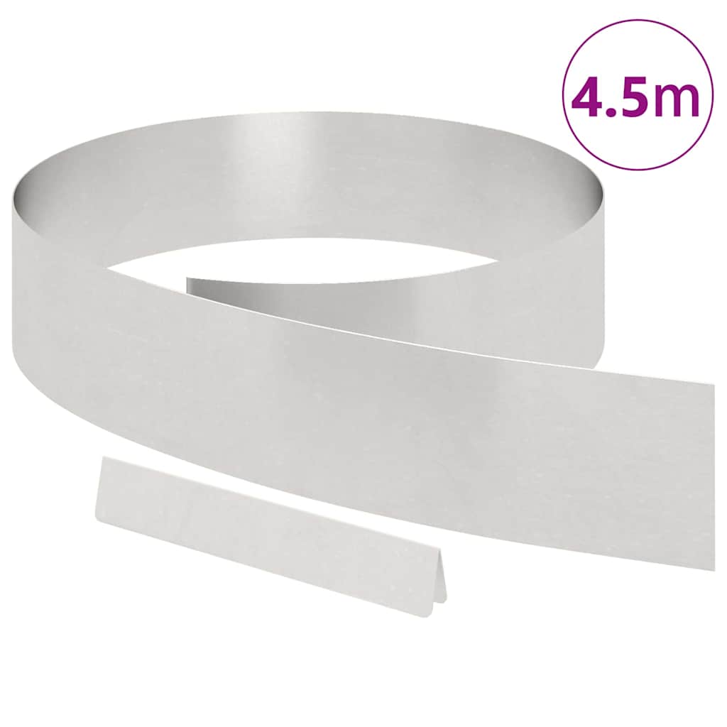 Raseneinfassung 450 x 15 cm Edelstahl Silber