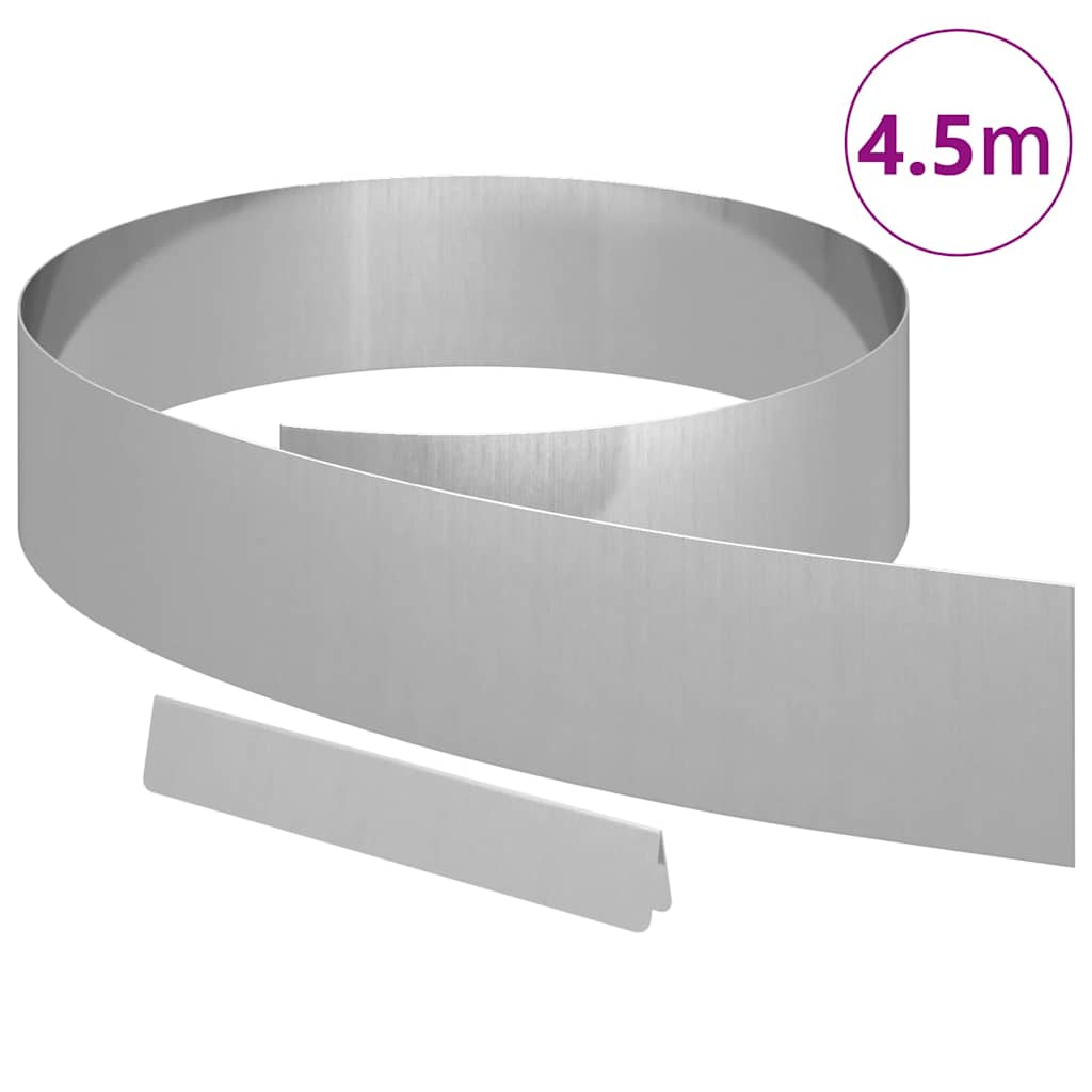 Raseneinfassung 450 x 15 cm Verzinkter Stahl Silber