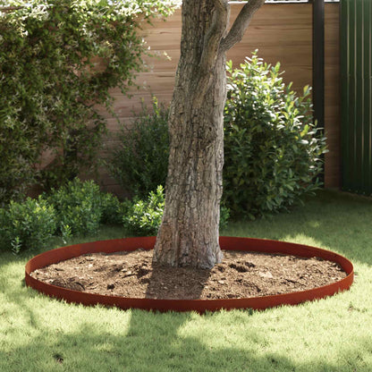 Raseneinfassung 450 x 15 cm Wetterfeststahl Rostig