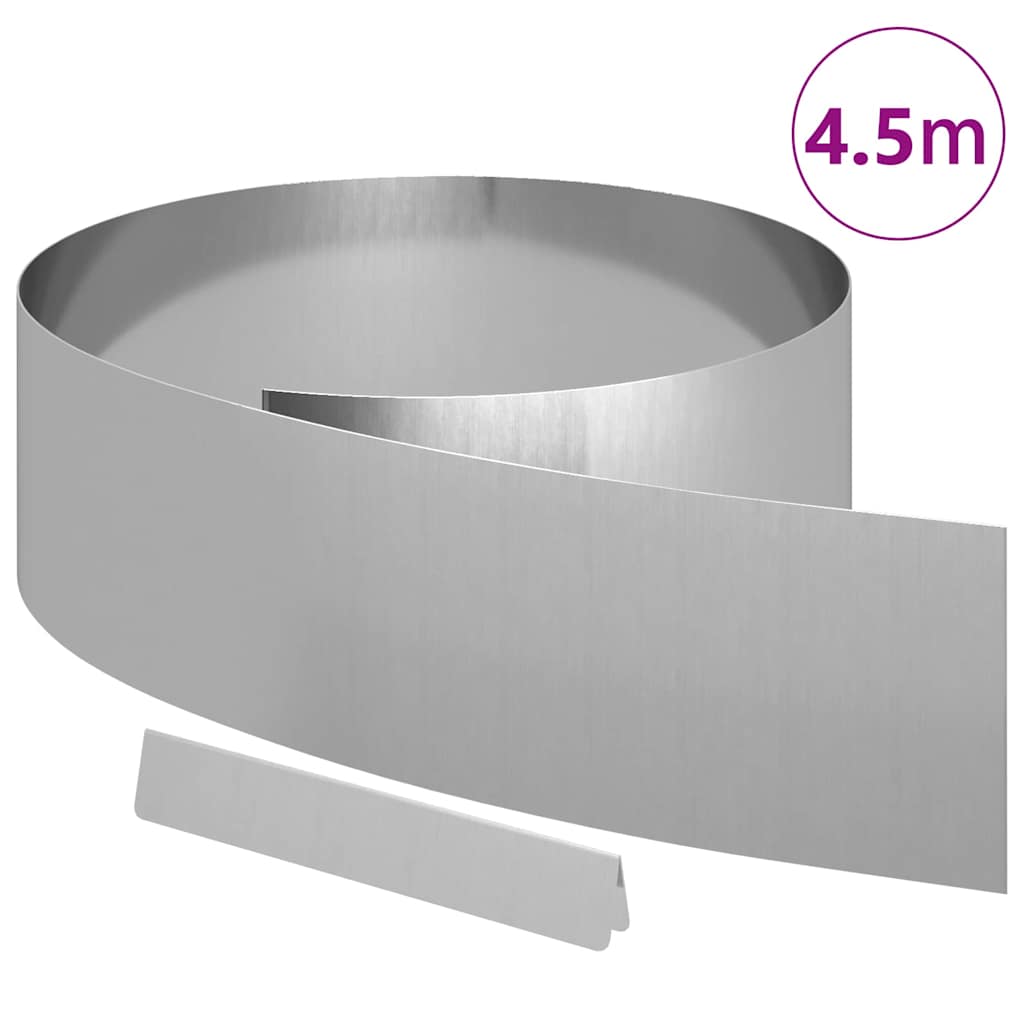 Raseneinfassung 450 x 20 cm Verzinkter Stahl Silber