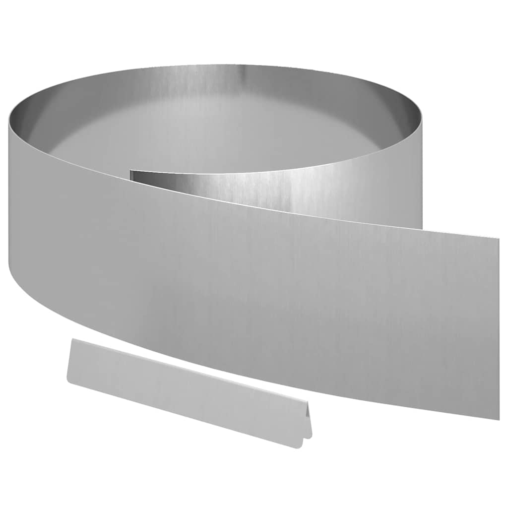 Raseneinfassung 4 stk. 450 x 20 cm Verzinkter Stahl Silber