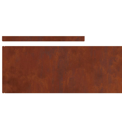 Raseneinfassung 450 x 20 cm Wetterfeststahl Rostig