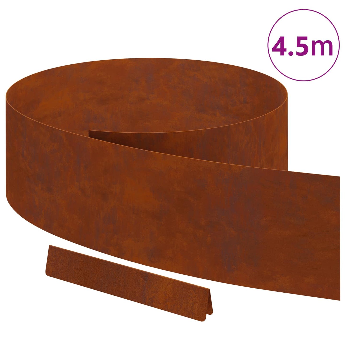 Raseneinfassung 450 x 20 cm Wetterfeststahl Rostig