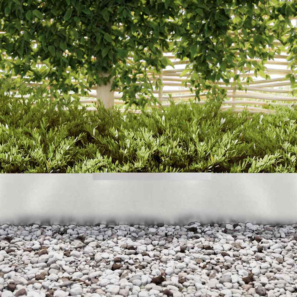 Raseneinfassung 450 x 25 cm Edelstahl Silber