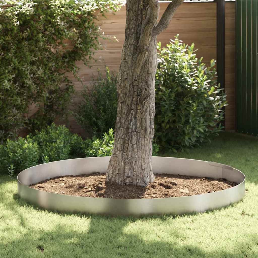 Raseneinfassung 450 x 25 cm Edelstahl Silber