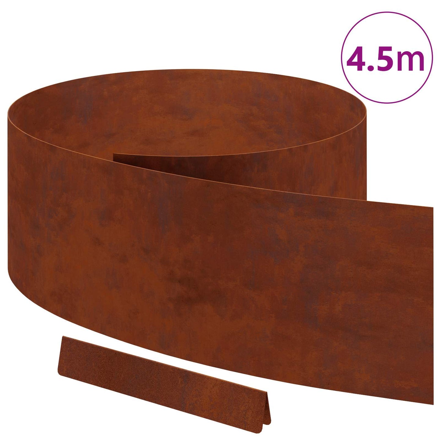 Raseneinfassung 450 x 25 cm Wetterfeststahl Rostig