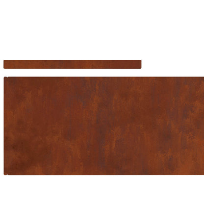 Raseneinfassung 4 stk. 450 x 25 cm Wetterfeststahl Rostig