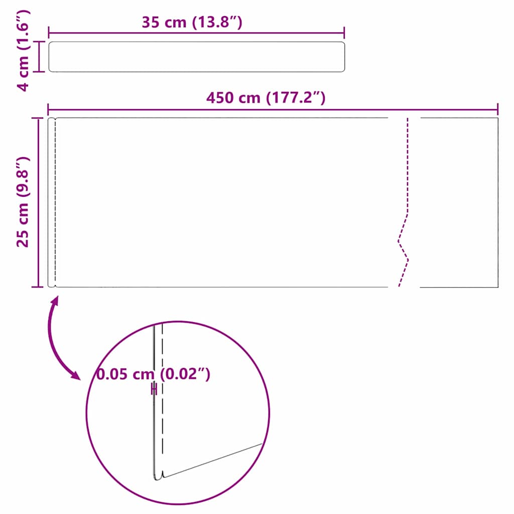 Raseneinfassung 4 stk. 450 x 25 cm Wetterfeststahl Rostig