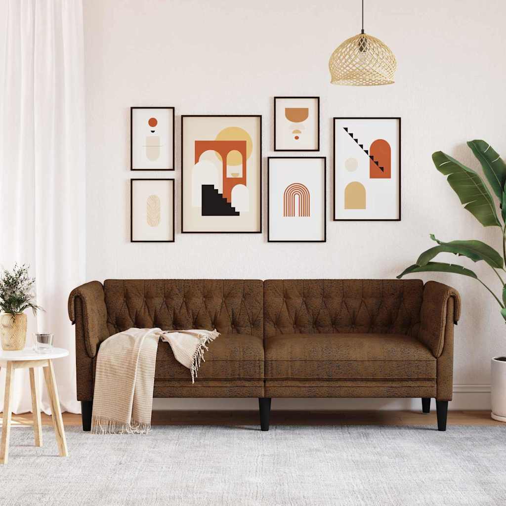 Sofa Braun 201,5 x 74,5 x 74,5 cm Polyester