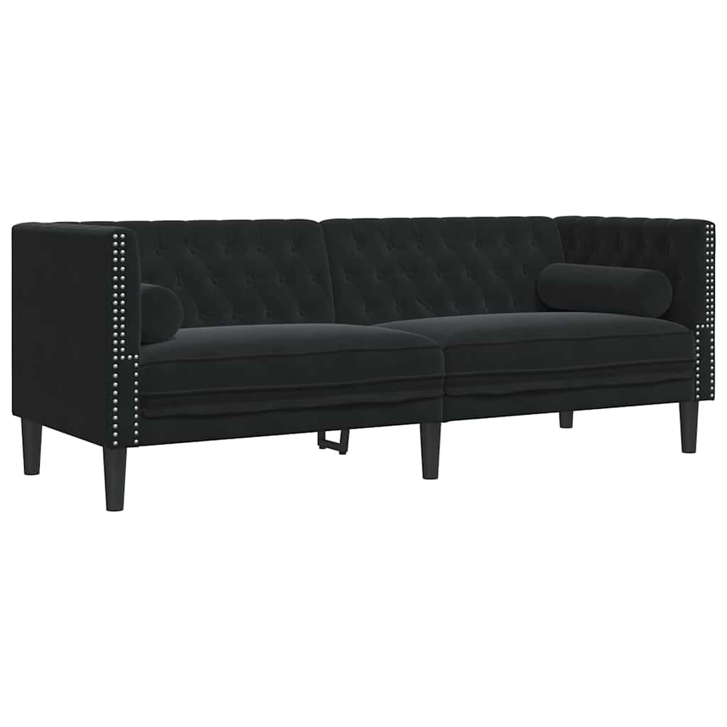 Sofa Schwarz 194 x 74,5 x 70,5 cm Samt