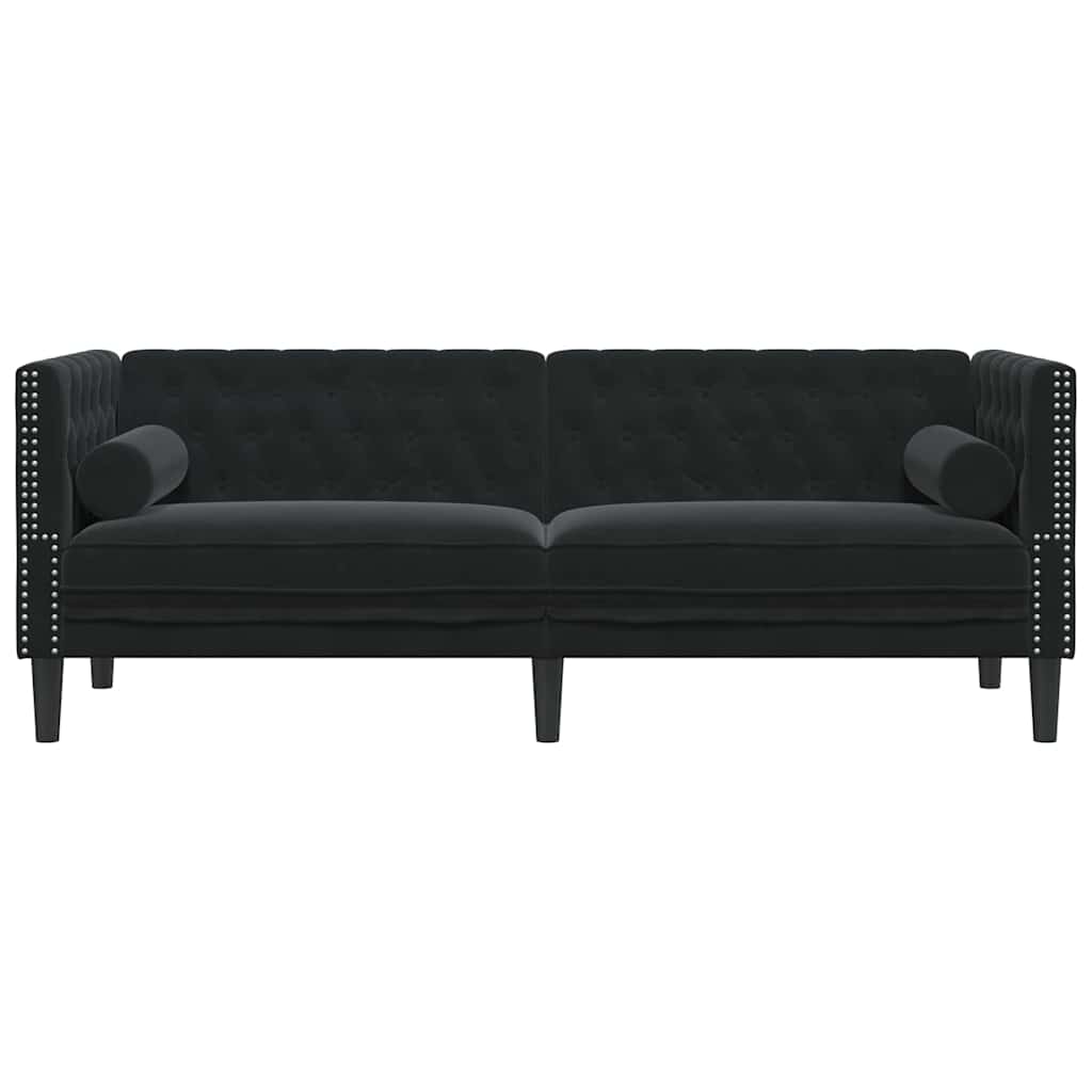 Sofa Schwarz 194 x 74,5 x 70,5 cm Samt