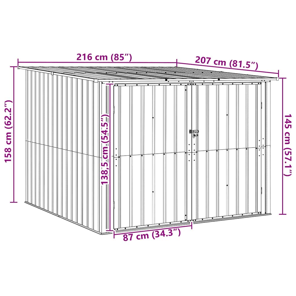 Fahrradspeicher 3 stk. Anthrazit 216 x 207 x 158 cm Metall