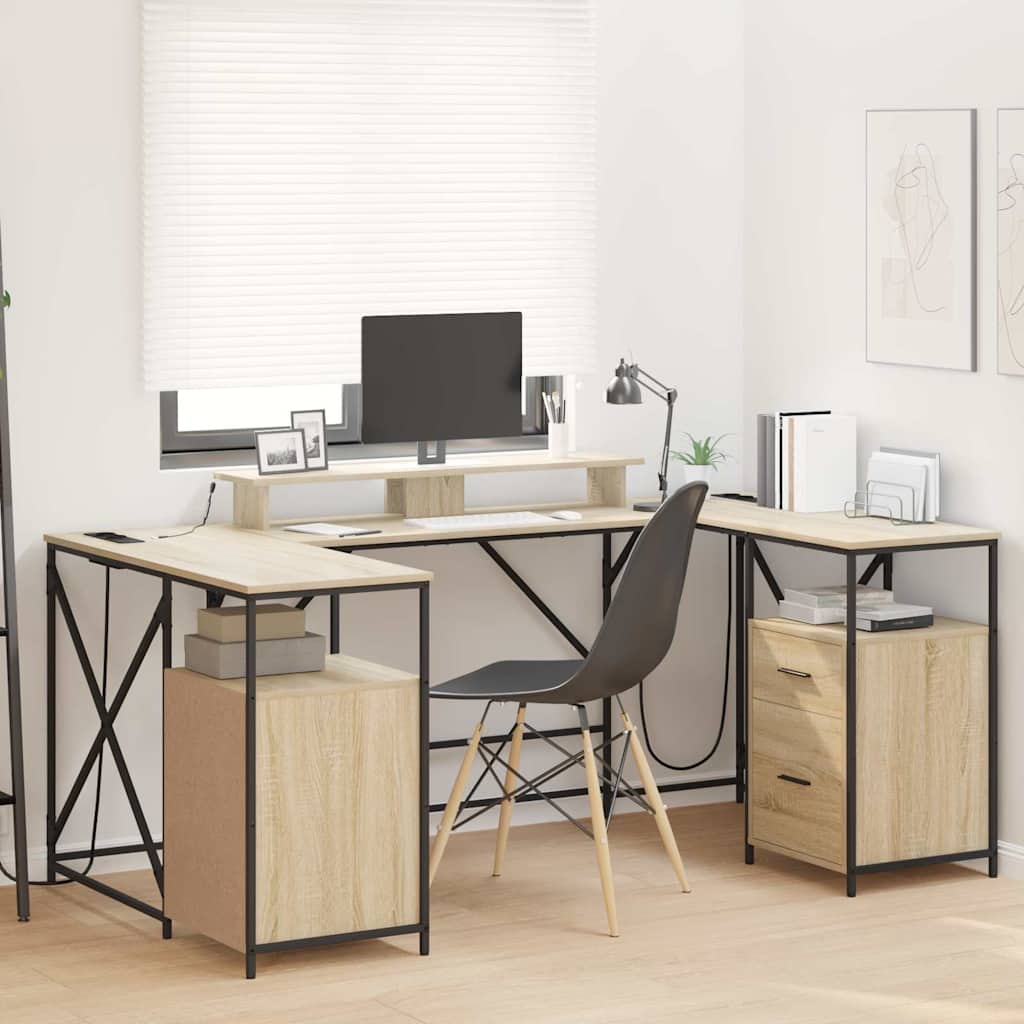 Schreibtisch Sonoma-Eiche 182 x 101 x 87,5 cm Holzwerkstoff