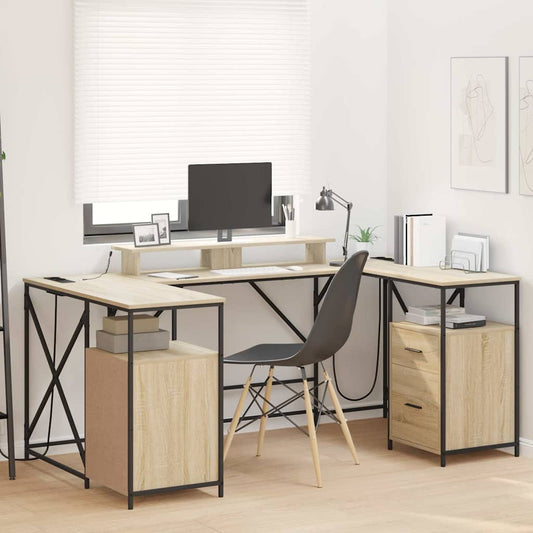 Schreibtisch Sonoma-Eiche 182 x 101 x 87,5 cm Holzwerkstoff