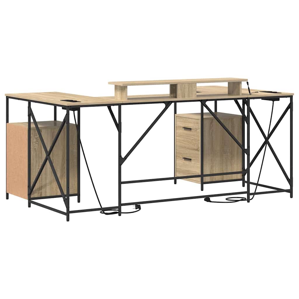 Schreibtisch Sonoma-Eiche 182 x 101 x 87,5 cm Holzwerkstoff