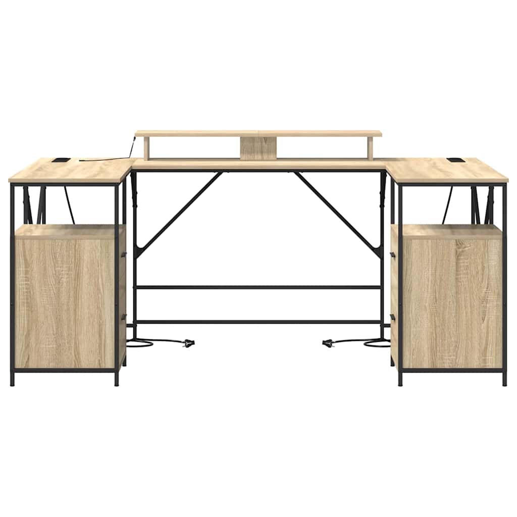 Schreibtisch Sonoma-Eiche 182 x 101 x 87,5 cm Holzwerkstoff