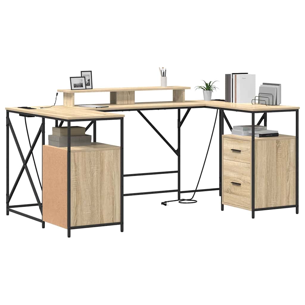 Schreibtisch Sonoma-Eiche 182 x 101 x 87,5 cm Holzwerkstoff