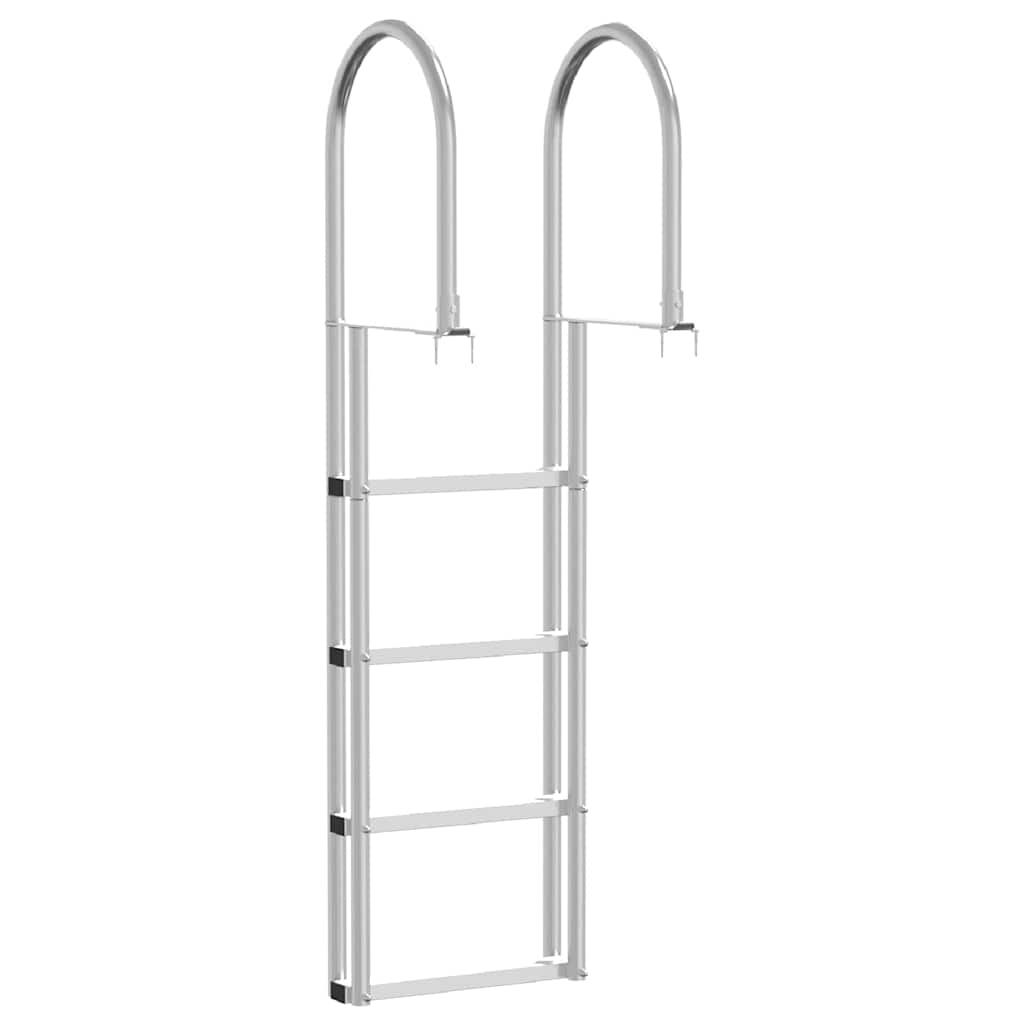 4-Stufen Dockleiter Silber 45 ×11,5 ×162 cm Aluminium