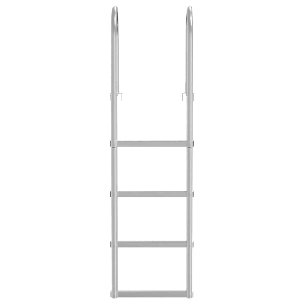 4-Stufen Dockleiter Silber 45 ×11,5 ×162 cm Aluminium