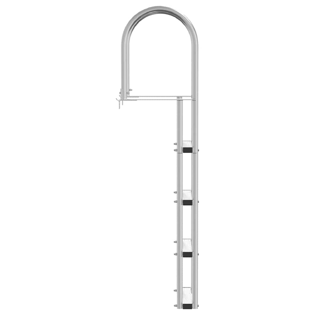 4-Stufen Dockleiter Silber 45 ×11,5 ×162 cm Aluminium