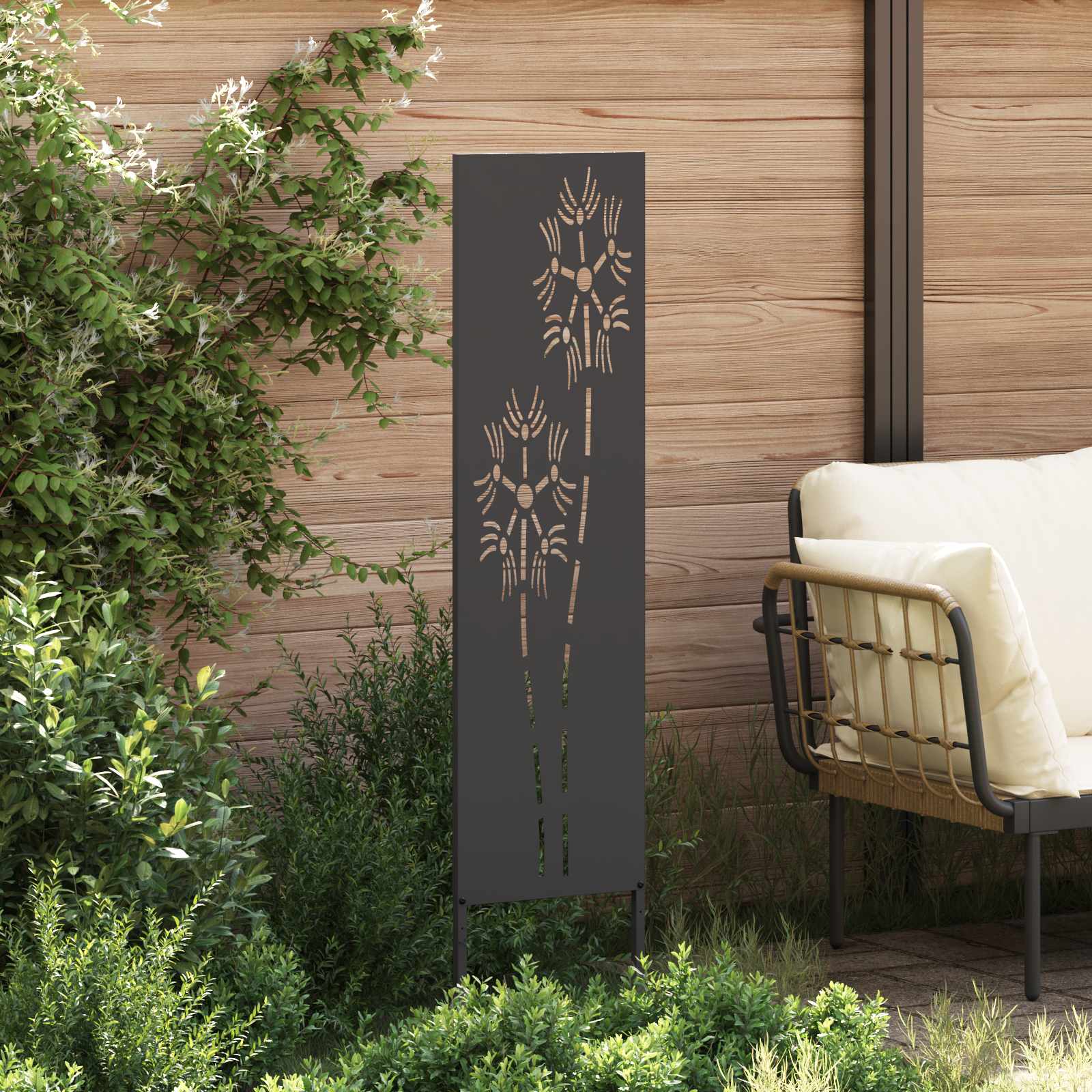 Garten Sichtschutz-Leinwand Schwarz 32 x 140 cm