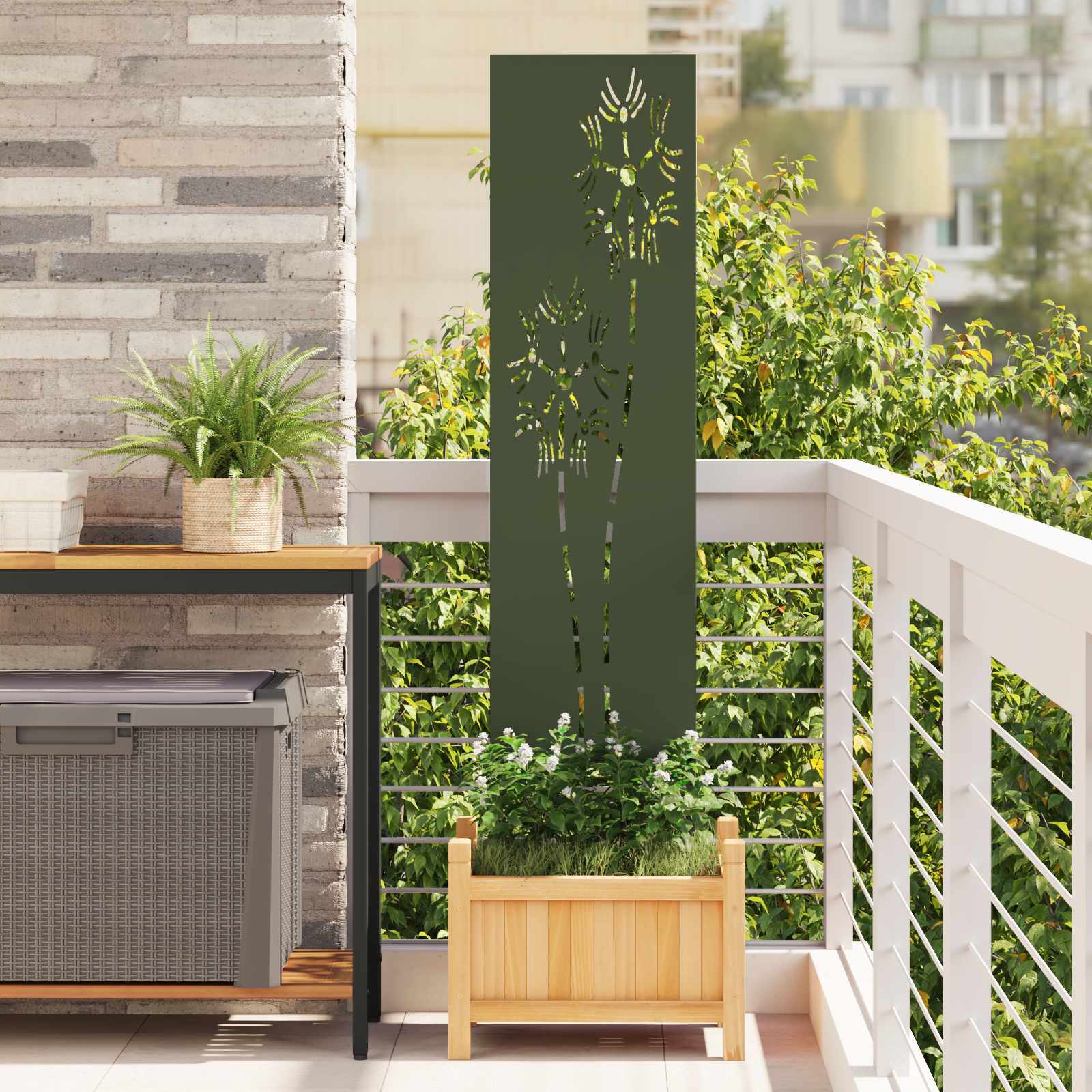 Garten Sichtschutz-Leinwand Olivgrün 32 x 140 cm