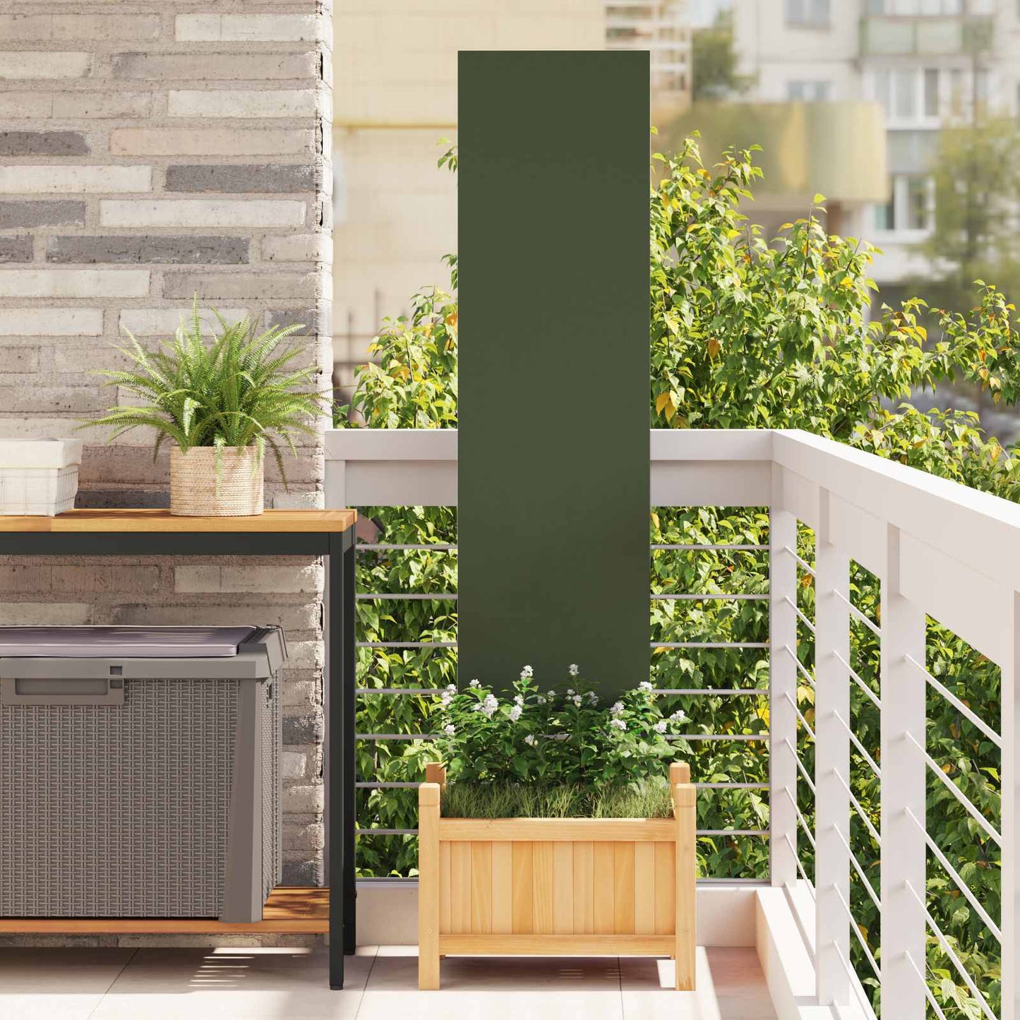 Garten Sichtschutz-Leinwand Olivgrün 32 x 140 cm