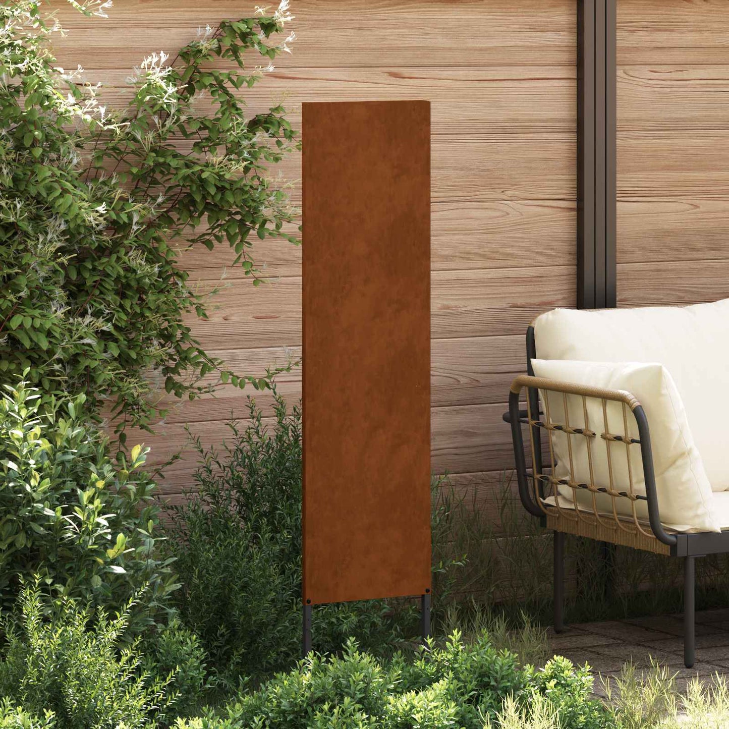 Garten Sichtschutz-Leinwand Rostoptik 32 x 140 cm