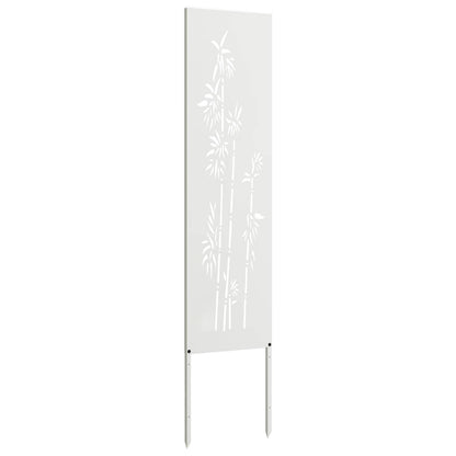 Garten Sichtschutz-Leinwand Floral Weiß 32 x 140 cm