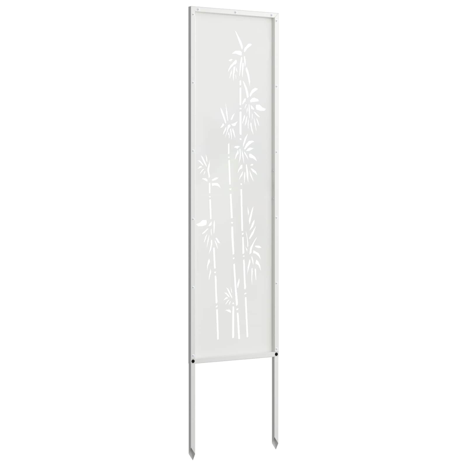 Garten Sichtschutz-Leinwand Floral Weiß 32 x 140 cm
