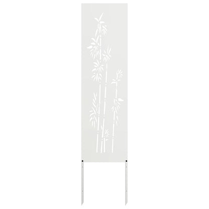 Garten Sichtschutz-Leinwand Floral Weiß 32 x 140 cm