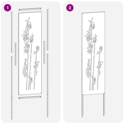 Garten Sichtschutz-Leinwand Floral Rostoptik 32 x 140 cm