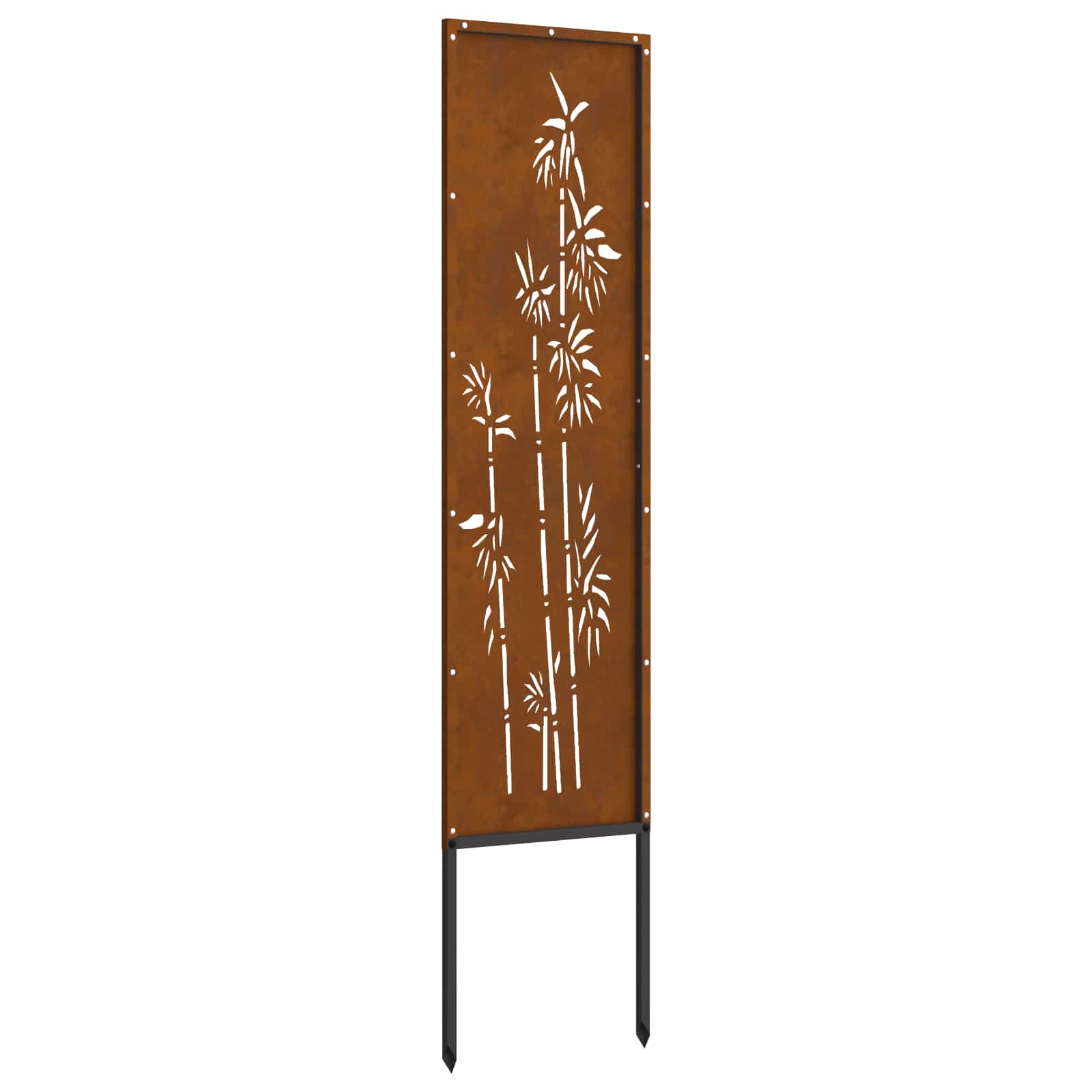 Garten Sichtschutz-Leinwand Floral Rostoptik 32 x 140 cm