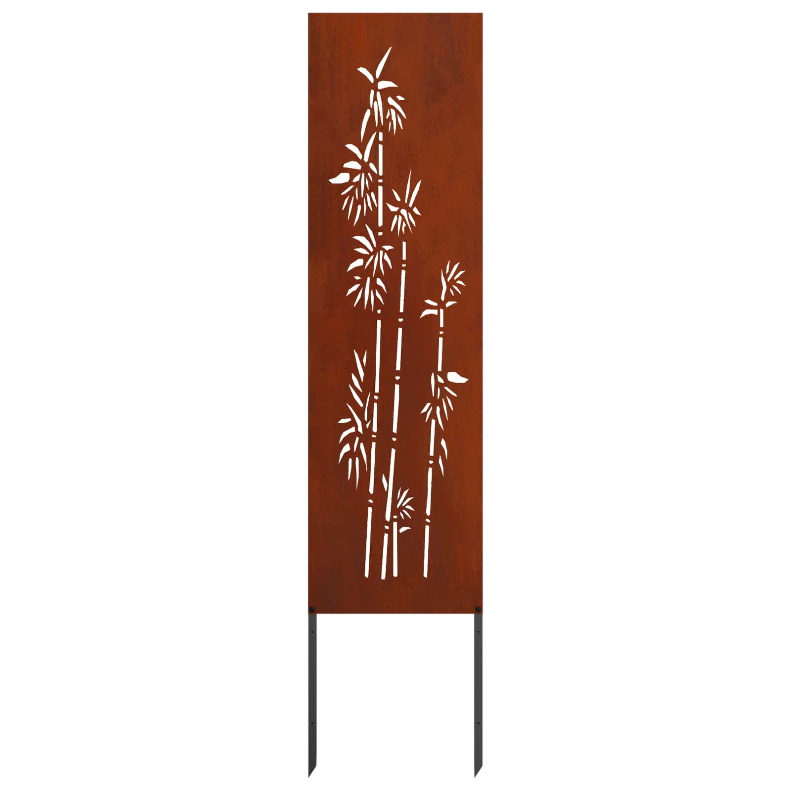 Garten Sichtschutz-Leinwand Floral Rostoptik 32 x 140 cm