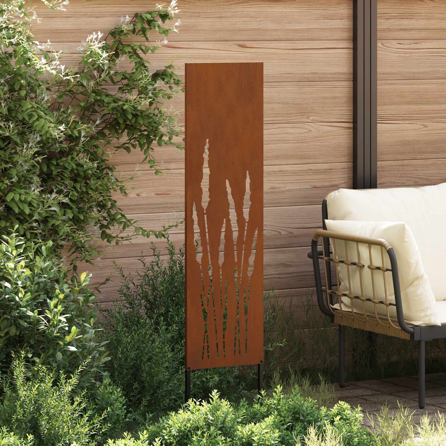 Garten Sichtschutz-Leinwand Rostig 32 x 140 cm Wetterfeststahl