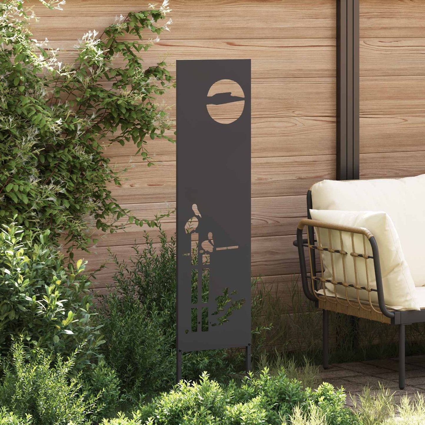 Garten Sichtschutz-Leinwand Schwarz 32 x 140 cm
