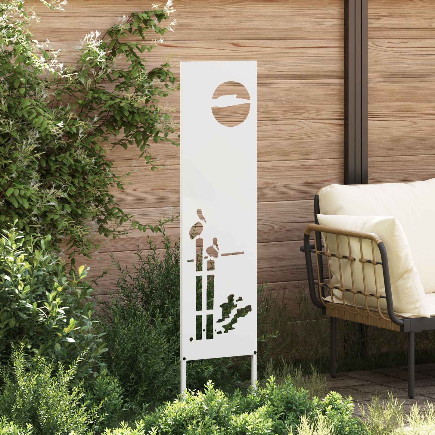 Garten Sichtschutz-Leinwand Weiß 32 x 140 cm