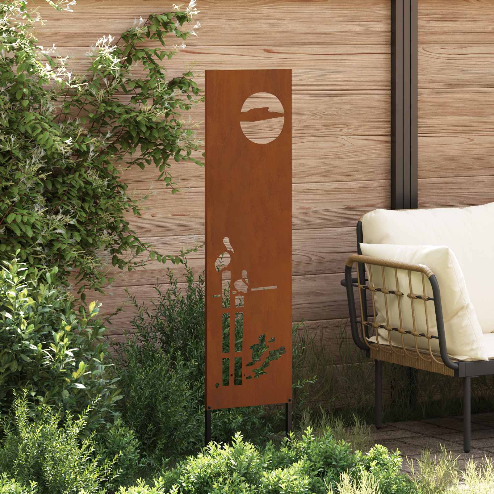 Garten Sichtschutz-Leinwand Rostoptik 32 x 140 cm