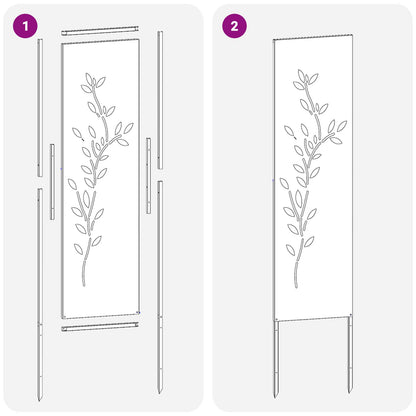 Garten Sichtschutz-Leinwand Floral Weiß 32 x 140 cm